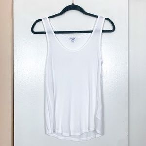 Splendid White Ribbed Scoop Neck Tank Top